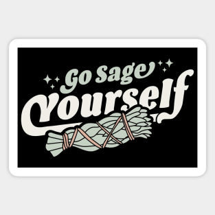 Go Sage Yourself - Cleansing Sage Smudge Stick Feather Funny Magnet